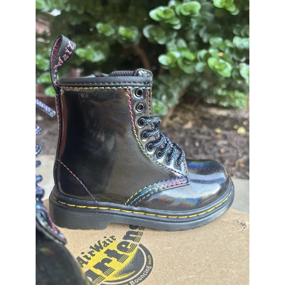 Dr. Doc Martens 1460 T Youth Kids Boots⭐️Black⭐️US Size 7 Softy T Side Zip⭐️NEW